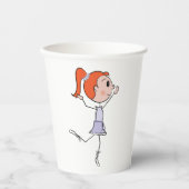 Dancing Princess Schattigee Ballerina Stick Figuur Papieren Bekers (Voorkant)