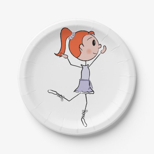 Dancing Princess Schattigee Ballerina Stick Figuur Papieren Bordje (Voorkant)