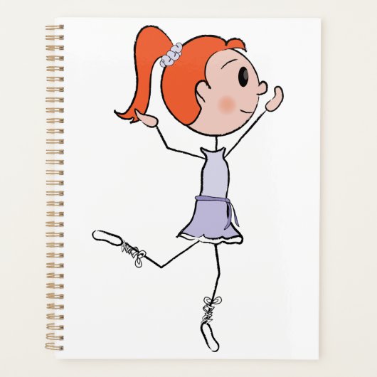 Dancing Princess Schattigee Ballerina Stick Figuur Planner (Voorkant)
