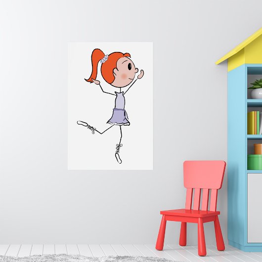 Dancing Princess Schattigee Ballerina Stick Figuur Poster
