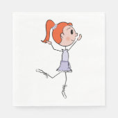 Dancing Princess Schattigee Ballerina Stick Figuur Servet (Voorkant)