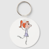Dancing Princess Schattigee Ballerina Stick Figuur Sleutelhanger (Voorkant)