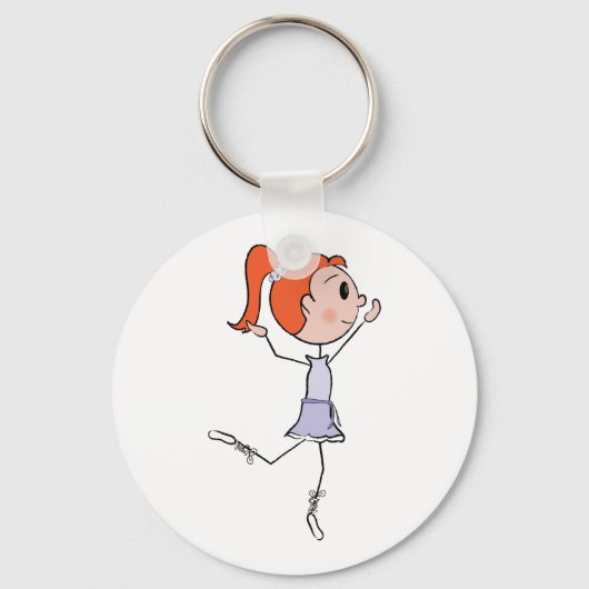 Dancing Princess Schattigee Ballerina Stick Figuur Sleutelhanger (Voorkant)