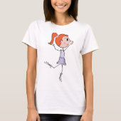 Dancing Princess Schattigee Ballerina Stick Figuur T-shirt (Voorkant)