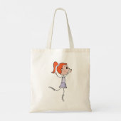 Dancing Princess Schattigee Ballerina Stick Figuur Tote Bag (Achterkant)