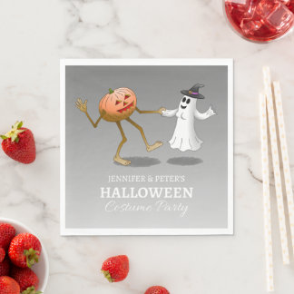 Dancing Pumpkin and Ghost Paper Servet