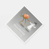 Dancing Pumpkin and Ghost Paper Servet (Hoek)