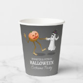 Dancing Pumpkin and Ghost Papieren Bekers (Achterkant)