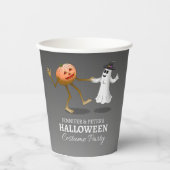 Dancing Pumpkin and Ghost Papieren Bekers (Voorkant)