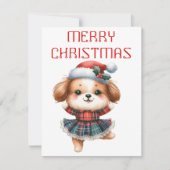 Dancing Puppy - Kerst Kaart (Voorkant)