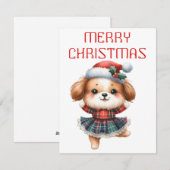 Dancing Puppy - Kerst Kaart (Voorkant / Achterkant)