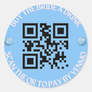 Dancing Queen Bachelorette Drink QR Code Sticker