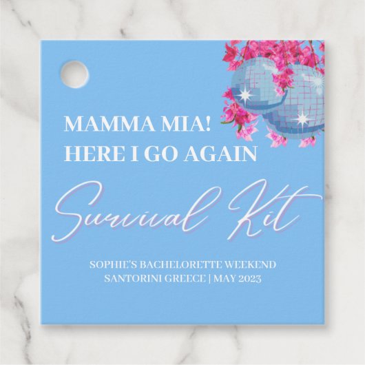 Dancing Queen Bachelorette Party Survival Kit Labe Bedankjes Labels (Voorkant)