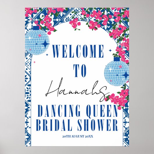 Dancing Queen bougainvillea Vrijgezellenfeest Welk Poster (Voorkant)