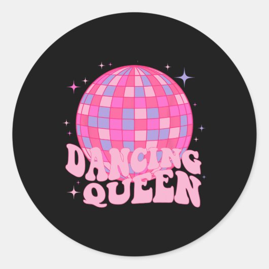 Dancing Queen Dance Mom Dancing 70s 80s Disco Ronde Sticker (Voorkant)