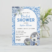 Dancing Queen Disco Ball Blue Tegel Vrijgezellenfe Kaart (Staand voorkant)