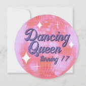Dancing Queen draaien 17 Disco Ball uitnodiging (Voorkant)