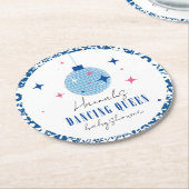 Dancing Queen Grieks Muzikaal disco baby shower Ronde Kartonnen Onderzetter (Gebogen)