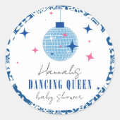 Dancing Queen Grieks Muzikaal disco baby shower Ronde Sticker (Voorkant)