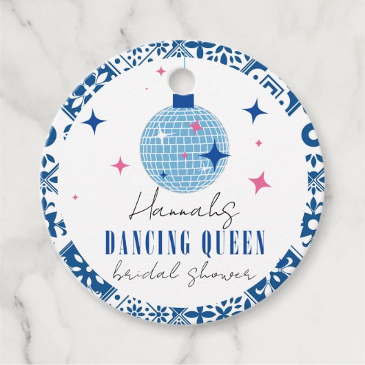 Dancing Queen Grieks Muzikaal disco vrijgezellenfe Bedankjes Labels (Voorkant)