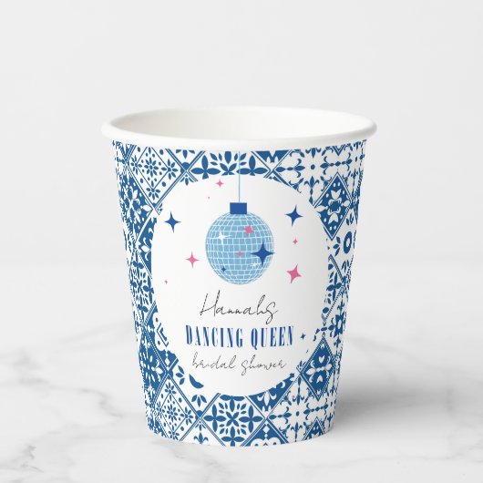 Dancing Queen Grieks Muzikaal disco vrijgezellenfe Papieren Bekers (Voorkant)