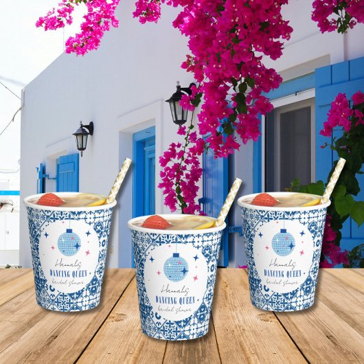 Dancing Queen Grieks Muzikaal disco vrijgezellenfe Papieren Bekers