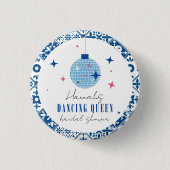 Dancing Queen Grieks Muzikaal disco vrijgezellenfe Ronde Button 3,2 Cm (Voorkant)