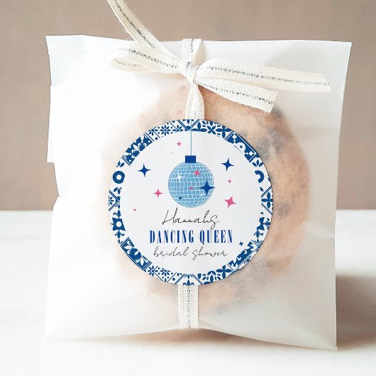 Dancing Queen Griekse Musical disco bruidsuitnodig Ronde Sticker