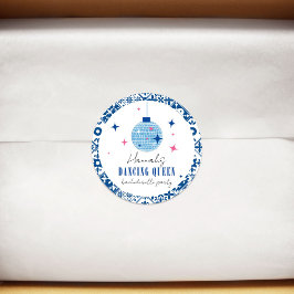 Dancing Queen Griekse Muziek disco vrijgezellenfee Ronde Sticker