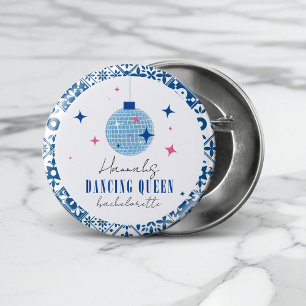 Dancing Queen Griekse Muzikale disco bachelorette Ronde Button 3,2 Cm