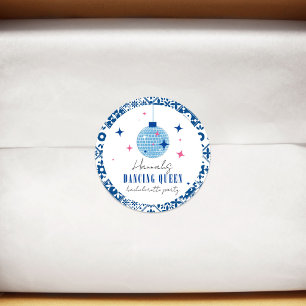 Dancing Queen Griekse Muzikale disco bachelorette Ronde Sticker