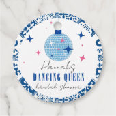 Dancing Queen Griekse muzikale disco bruidsdouche Bedankjes Labels (Voorkant)