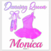 Dancing Queen Quote Pink Cute Ballerina Dress Shoe Sticker (Vel)