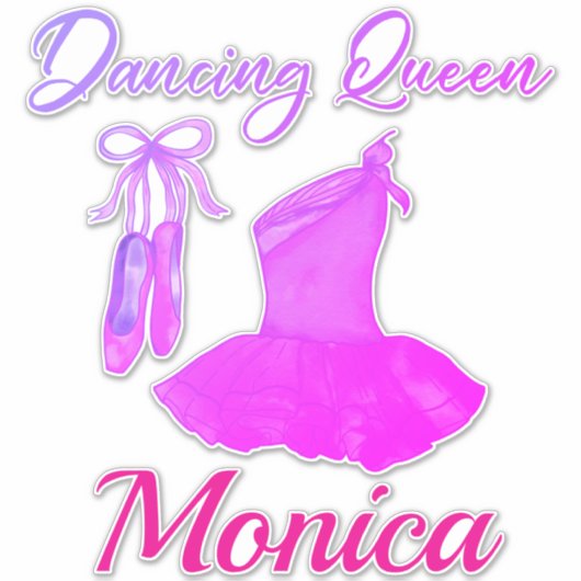Dancing Queen Quote Pink Cute Ballerina Dress Shoe Sticker (Voorkant)