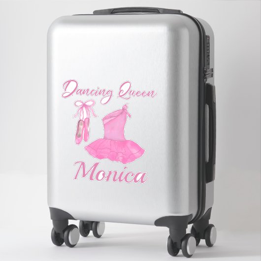 Dancing Queen Quote Roze Schattige Ballerina Dress Sticker (Koffer)