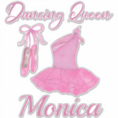 Dancing Queen Quote Roze Schattige Ballerina Dress Sticker (Voorkant)
