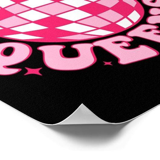 Dancing Queen Retro Bruidsmeisjes 70’s Disco Bache Poster (Hoek)