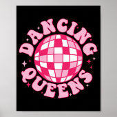 Dancing Queen Retro Bruidsmeisjes 70’s Disco Bache Poster (Voorkant)