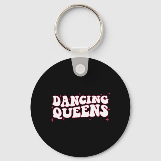 Dancing Queen Retro Bruidsmeisjes 70’s Disco Bache Sleutelhanger (Voorkant)