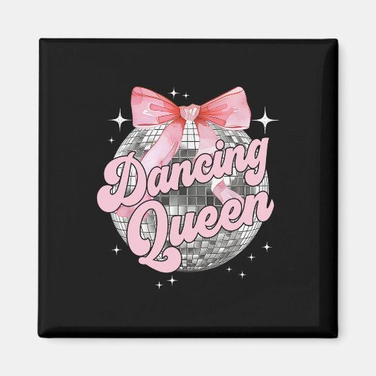 Dancing Queen Shirt Dancing 70s 80s Vrouwen Meisje Magneet (Voorkant)