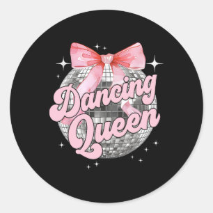 Dancing Queen Shirt Dancing 70s 80s Vrouwen Meisje Ronde Sticker