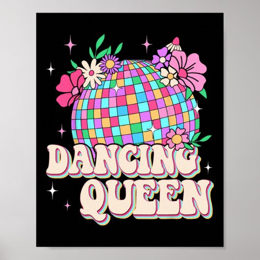Dancing Queen Shirt Retro Dance Mom jaren '70 jare Poster (Voorkant)