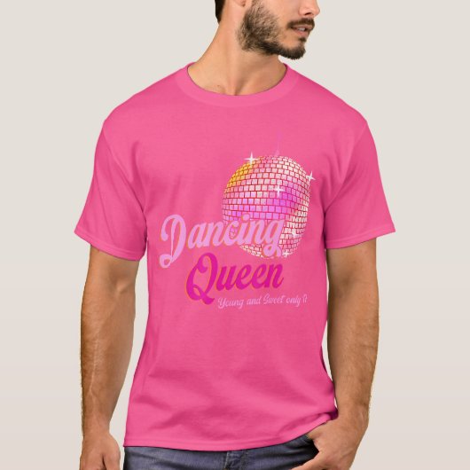 Dancing Queen T-shirt 17 Verjaardag  Dancing Disc (Voorkant)