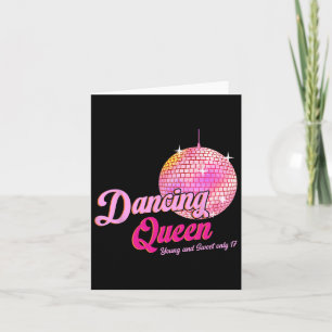 Dancing Queen T-shirt 17 Verjaardag  Dancing Disc Kaart