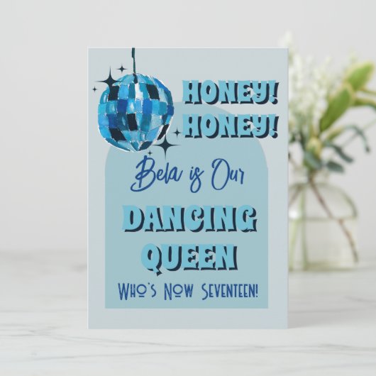 Dancing Queen verjaardagsuitnodiging Kaart (Staand voorkant)