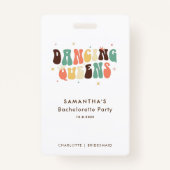 Dancing Queens Retro Bruidsmeisje Bruidsdame Badge (Achterkant)