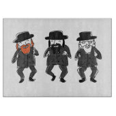 Dancing Rabbis Jewish Glass Challah Board Snijplank (Voorkant)