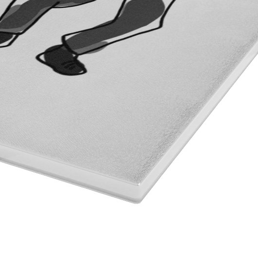 Dancing Rabbis Jewish Glass Challah Board Snijplank (Hoek)