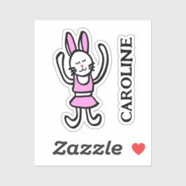 Dancing Rabbit Vinyl Naam Sticker in vele maten