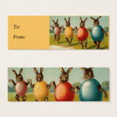 Dancing Rabbits Paasmand cadeau labels Mini Visitekaartjes (Voorkant /achterkant)